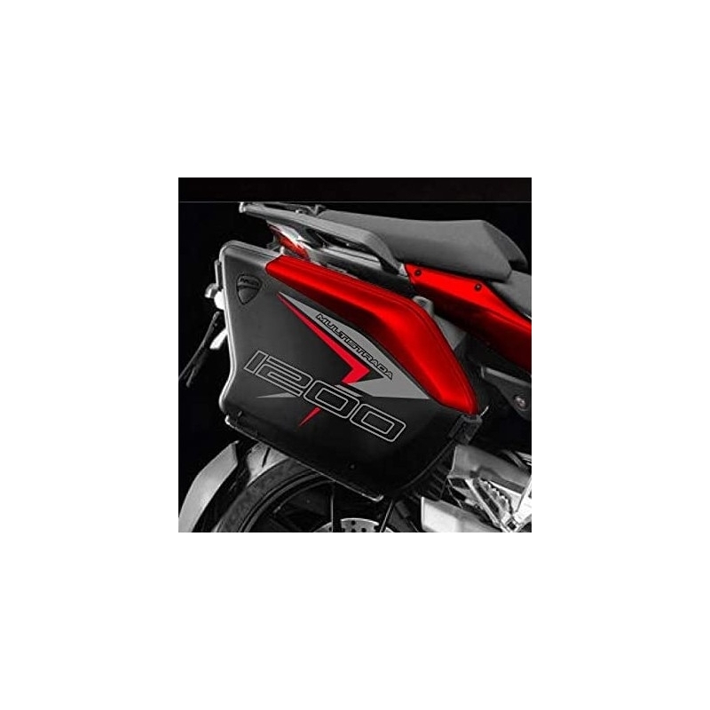 Kit Adesivi Valigie Laterali compatibile con Ducati Multistrada 1200 2010-2014 Red style