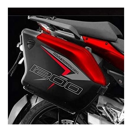 Kit Adesivi Valigie Laterali compatibile con Ducati Multistrada 1200 2010-2014 Red style
